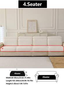 1pc All Season Stretch Plush Thickened Warm Sofa Cover, Non-Slip Full Coverage Sofa Seat Cushion, Soft Flannel Sofa Slipcover, Machine Washable, Pet Friendly, Suitable For Bedroom, Office, Living Room, L-Shaped Sofa And 1/2/3/4 Seater - White - View 20