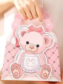 1个小熊主题派对礼品袋，婴儿派对糖果袋，适合小熊主题生日派对、婴儿派对装饰，儿童最爱（蓝色、粉色），婴儿派对、生日礼物 - 彩色 - 查看 8