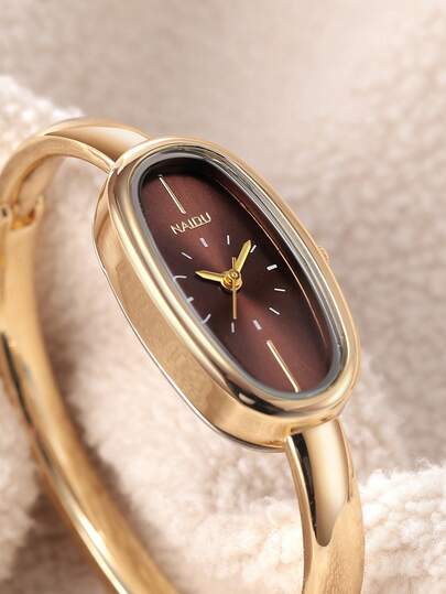 1 件女士商务经典罗马数字石英表，适合日常佩戴