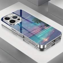 Cielo nocturno sobre la playa, sereno y bendecido. Esta elegante funda es compatible con los modelos  17, 16, 15, 14 Pro Max, 13, 12, 11, XR y XS Plus. Fabricada en silicona TPU, ofrece protección contra golpes y caídas, además de una sensación superior. Es un regalo ideal para familiares, amigos y seres queridos, y una opción perfecta para Año Nuevo. - Plateado - Ver 6