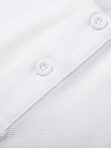 Men's Casual Polo Shirt, Short Sleeve, Collared, Comfortable, Versatile, Suitable For Business, Gatherings, Parties, Spring/Summer White Sports - White - View 4