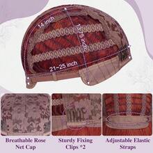 Peluca corta ondulada BARSDAR con flequillo, peluca roja cobrizo con ondas cortas y rizadas, pelucas francesas texturizadas con flequillo para mujeres, pelucas de cabello sintético de aspecto natural para Halloween - Mezcla de negro y marrón castaño rojizo - Ver 6