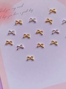 30个小号合金蝴蝶结美甲装饰，Y2K朋克风丝带美甲配件，美甲产品，美甲饰品，DIY美甲配件，适用于美甲沙龙，美甲装饰