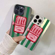 Canned fish Phone case suitable for  17, 16, 15, 14, 13, 12, 11, 8, 7 Pro Max, AIR, PLUS, X, XS. Gift for friends, gift for family, couple's style, unisex, Halloween gift, Easter gift, silver phone case. - Teléfono pez encajonado OTUXJU negro con carcasa plateada en blanco y negro - - Ver 3