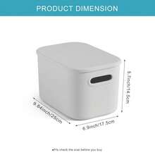 8 paquete de contenedores de almacenamiento blancos con tapas para estantes, contenedores de almacenamiento blancos con tapas para organizar, caja de almacenamiento con asa, cubeta de plástico apilable blanca para el aula, manualidades, aperitivos - Blanco - Ver 8