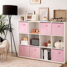 Cube Storage, 13x13 Cube Storage Organizer Bins, Collapsible Storage Bins With Handle, Closet Storage Bins, Baskets For Shelves, Cubby Storage Organizer, Pink, 6-Pack - Pink-6Pack - View 4