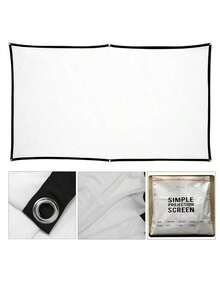 72-120 Inch White Projector Screen, Projection Screen16:9 HD Hanging Movie Screen Foldable Anti-Crease, For Outdoor, Indoor, Camping, Meeting Room - one-size - View 8