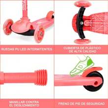 JCH-Scooters para Niños Scooter Patinete de 3 Ruedas con Luz LED y Altura Ajustable Patín del Diablo Scooter Juguete Infantil para Niños y Niñas de 3 a 10 Años Regalo de Navidad y Cumpleaños - Rosa - Ver 4
