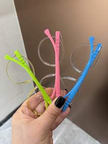 3副儿童防蓝光时尚平光几何框多功能近视眼镜，简约时尚防紫外线休闲眼镜，适合男孩女孩日常佩戴、返校季、假期、万圣节派对、摄影道具等场合。 - 無色 - 查看 3