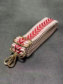 可调节替换肩带，采用红白波浪网布面料，通用替换肩带，带金属扣，可互换肩带，适用于各种包袋