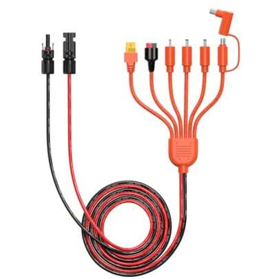 Tonton 7-In-1 Solar Panel Connector MC-4 Solar Connector Cable To DC 8mm XT60 Anderson Adapters For  ECOFLOW River Delta Series Jacker Explorer BLUETTI Portable Power Station Solar Panel