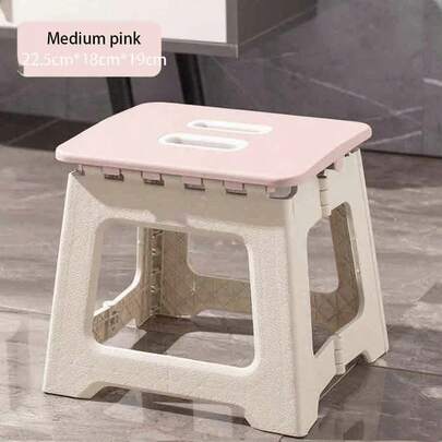 Portable Folding Chair - Lightweight And Portable Plastic, Suitable For Picnic/Camping/Fishing Beach, Lawn, Hiking Portable Travel Stool With Storage Bag, Must-Have For Students (Pink, Yellow, Blue, Gray, Green)