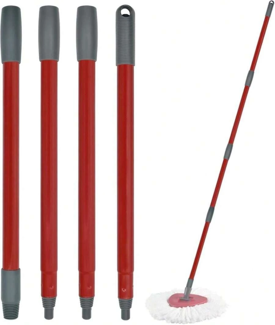 Mop Handle For Ocedar, Mop Handle For O Cedar, Spin Mop Replacement Handle For O Cedar, 4 Section 30" To 58" Mop Handles For Ocedar Spin Mop &Amp; H2pro Flat Mop, Mop Stick Mop Pole Handle For Ocedar Mop - trắng - Xem 1