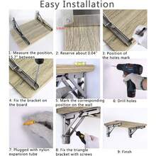 2个重型折叠式置物架支架 - 不锈钢三脚架，节省空间壁挂式，承重550磅 - 彩色 - 查看 5