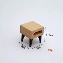 1:12迷你木制卧室家具套装，DIY娃娃屋装饰，包含梳妆台、梳妆凳、衣柜、床、床头柜及其他迷你家具模型，完整卧室场景装饰，手工微缩模型，重现温馨卧室的每一个细节，摄影道具，微缩模型爱好者的必备之选 - 彩色 - 查看 12