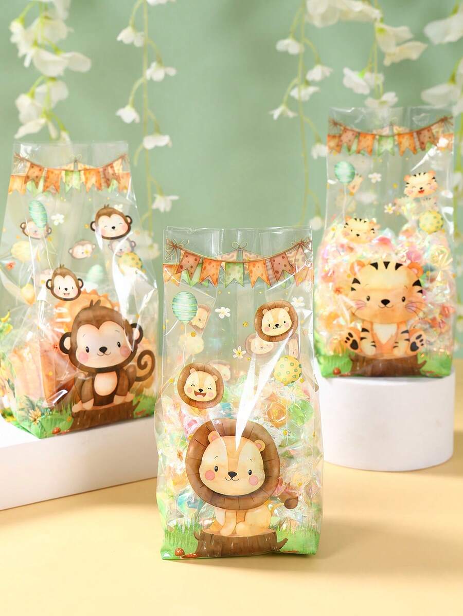 100 túi đựng bánh hình động vật rừng, túi quà tặng họa tiết sư tử, hổ, khỉ, túi đựng kẹo sinh nhật, túi đựng bánh quy chủ đề động vật rừng, túi đựng đồ ăn nhẹ, trang trí tiệc mừng em bé, trang trí tiệc tiết lộ giới tính, túi đựng bánh quy đám cưới, quà tặng tiệc cưới, túi mua sắm siêu thị, trang trí bàn tiệc gia đình, đồ dùng nhà bếp, túi quà sinh nhật, trang trí động vật rừng, quà tặng tiệc tùng.