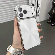 Ốp điện thoại Apple màu hồng viền bạc mạ điện, tương thích với iPhone 17 Pro Max/17 Pro/17/16/16 Pro Max/16 Pro/15/15 Pro Max/15 Pro/14 Pro Max/14 Pro/14, vỏ cứng dày bảo vệ toàn diện. - Phiên bản nâng cấp màu trắng - Vỏ cứng dày hơn ở bốn góc. - Xem 4