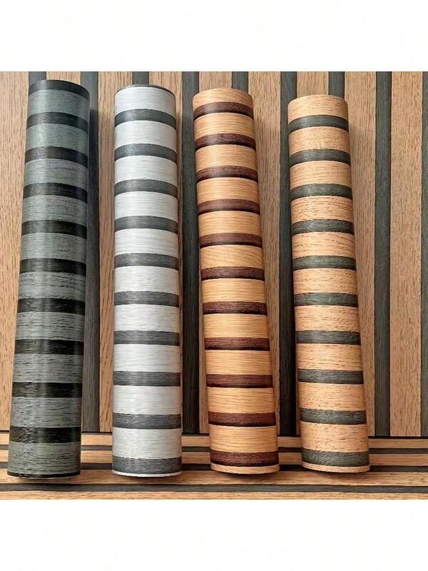 One Roll Of Wallpaper, Wood Grain Stripe Series Self-Adhesive Vinyl Wallpaper Roll, Suitable For Wall Decoration Of Living Room And Bedroom, Renovation Of Cabinets And Wardrobes, Holiday Atmosphere Arrangement, Durable, Freely Splicable, Removable, Available In Multiple Sizes.