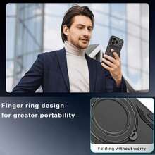 Hadaasi 1pc Black Protective Magnetic Rotation Stand 360° Full Screen Lens Protection Shockproof Wireless Charging Matte Phone Case Compatible With IPhone 17 Pro/17 Pro Max, Apple Air, 17/16 Pro/16 Pro Max/16 Plus/16/16E/SE4/15 Pro/15 Pro Max/15 Plus/15/14 Pro/14 Pro Max/14 Plus/14/13 Pro/13 Pro Max/13/12 Pro/12 Pro Max/12/11 Pro Max/11/11 Pro And Galaxy S26 Ultra/S26 Plus/S26/S26 Edge/S25 Ultra/S25 Plus/S25/S25 Edge/S25 FE/S24 Ultra/S24 Plus/S24 - Black - View 9