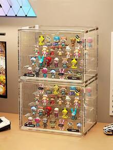 Blind Box Doll Display Stand, Waterproof Transparent Display Box, Detachable Acrylic Storage & Organization Box, Dust-Proof Display Cabinet, Multi-Functional Collectible Storage Box, Home Decor, Apartment Essential, Office, Hotel, Desktop Decor, Back To School, Holiday Essential (Doll Not Included) - Multicolor - View 9
