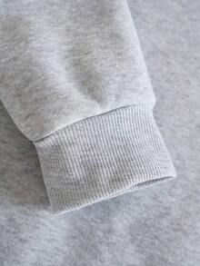 Men's Solid Color Drawstring Hoodie With Kangaroo Pocket By HoODIE - 灰色的 - 查看 2