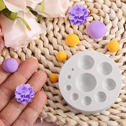 1个半圆形聚合物粘土模具，10种尺寸硅胶材质，助您轻松制作完美的珠宝首饰、耳环装饰套装和DIY手工项目工具