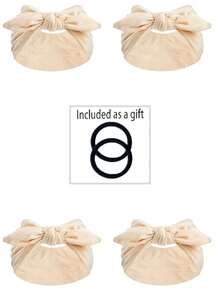 4pcs/12pcs New Cute Rabbit Ear Knotted Headbands, Paisley Pattern Elastic Headbands, Solid Color Bow Headbands For Yoga, Sports, Outdoor, Women Women Hair Accessories Elegant Hair Band