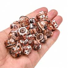 20颗混合棕色手绘透明树脂珠，草莓和星星图案圆珠，可用于DIY手链、项链、钥匙扣、手机挂绳、包链等创意手工艺品 - 彩色 - 查看 6