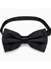 Elegant Black Bow Tie - Formal Tuxedo Style - Adjustable, One Size - Suitable For Suits, Uniforms And Special Occasions