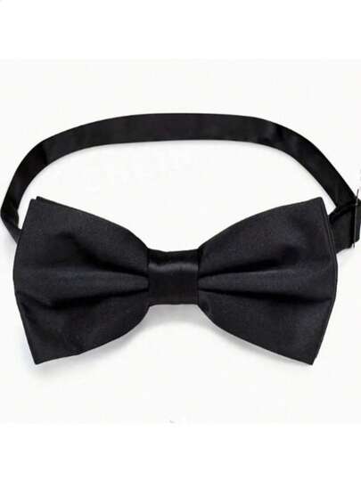 Elegant Black Bow Tie - Formal Tuxedo Style - Adjustable, One Size - Suitable For Suits, Uniforms And Special Occasions