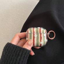 复古半透明撞色红绿条纹星星挂环耳机保护套，兼容 Pro 2，可爱简约 Apple 4 新款半代耳机保护套（女士款） - 彩色 - 查看 6