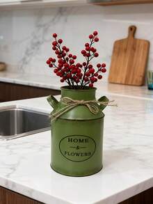 Đồ trang trí bằng sắt màu xanh cổ điển với dòng chữ "HOME & FLOWERS" (Nhà & Hoa), thích hợp cho bàn trang điểm, bàn ban công, phòng khách, phòng tắm. Chất liệu sắt chống gỉ, có thể cắm hoa khô và cây cảnh để giữ phong cách cổ điển, tuyệt vời cho trang trí phòng tắm và điểm nhấn nhà cửa. - màu xanh lá - Xem 3