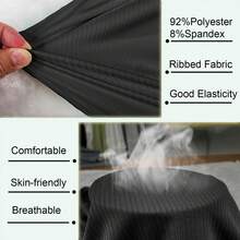 Men's Stretch Henley T Shirts Slim Fit Short  Sleeve Casual Stylish Tee Business Top - 黑色 - 查看 5