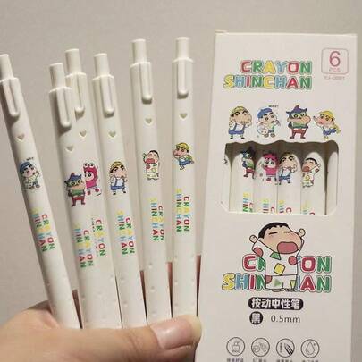 Crayon Shin-Chan Super Cute Neutral Pen, Smooth Writing And Quick Drying. Available In Various Super Cute Designs, Soft Touch, Smooth Writing. Smudge-Free, Quick Drying, Suitable For Diaries, School And Office Stationery, Perfect For Back To School Season.