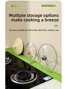 1pc/3pcs Silicone Pot Lid Mat, Narrow Edge Anti-Slip, Heat Resistant, Stove Organizer Mat. Suitable For Pot Lids And Kitchen Utensils. Easy To Clean. Home Goods. - Multicolor - View 1