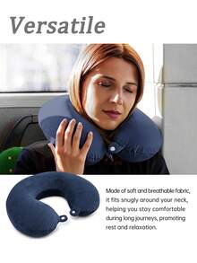 Memory Foam Travel Neck Pillow, Best Soft Adjustable Head & Neck Support Pillow For Airplane, Car, Recliner, Travel Rest Accessories, Sleeping Aid For Holiday, Camping, Office, Airplane - 黑色 - 查看 8