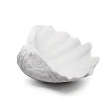 ccAccessoryway - Tazón decorativo grande de conchas de mar blanco de resina concha de almeja decoración de playa para el hogar decoración de playa cuencos de almacenamiento y decoración de fiestann - Blanco - Ver 1