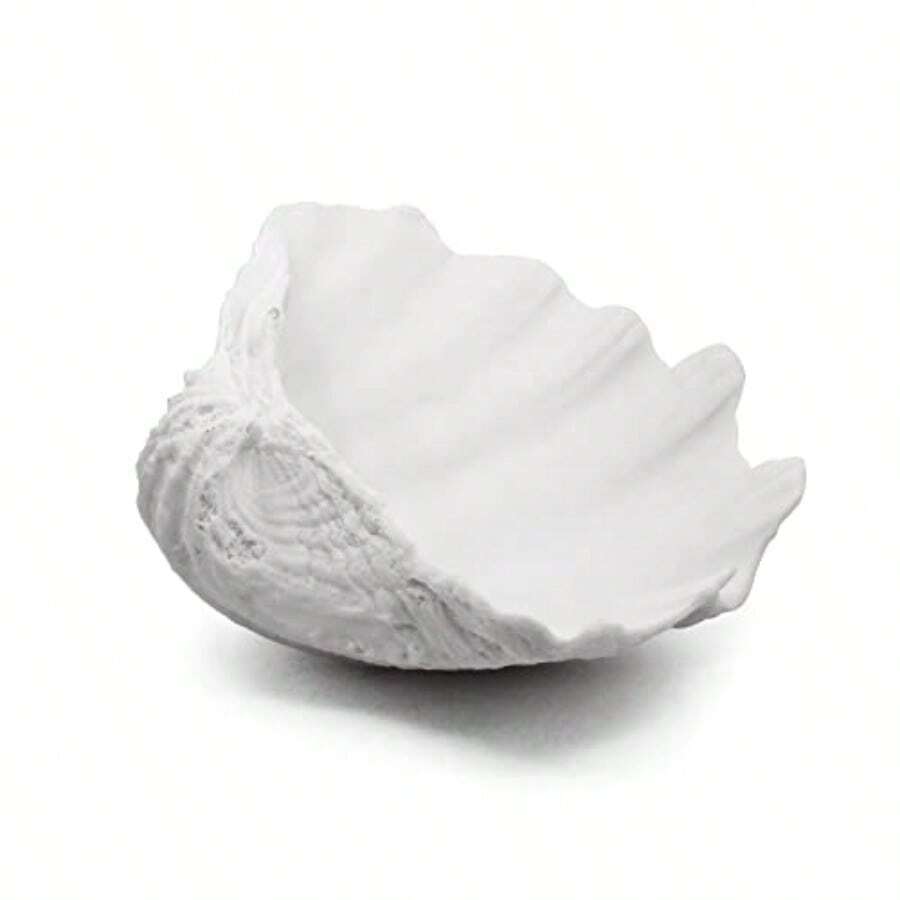 ccAccessoryway - Tazón decorativo grande de conchas de mar blanco de resina concha de almeja decoración de playa para el hogar decoración de playa cuencos de almacenamiento y decoración de fiestann - Blanco - Ver 1