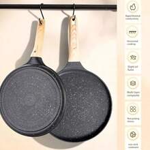 Nonstick Frying Pan Pancake Crepe Pans Compatible Induction Equipped With Insulated Handle Rock Coating 10Inch - As Pic - View 6