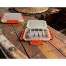 1pc Fishing Tackle Box, Hook Storage Box, 27x17cm Moisture-Proof Bait Storage Box, Small Multi-Compartment Tackle Organizer, Portable Outdoor Fishing Accessories.Fishing Tools, Storage Box, Organizer, Fishing Supplies, Fishing Storage. - Orange - View 3