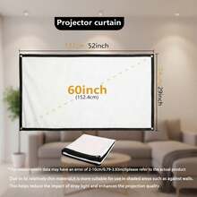 1pc 60/120 Inch Foldable Portable Projection Screen - 16:9 HD 4K Lightweight Wrinkle-Resistant Fabric, Suitable For Home Theater, Party, Office, Classroom - No Power Needed, Easy Installation, Portable Projection Screen, Movie Viewing, Modern Elegant, Durable - White - View 10