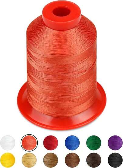 FIVEIZERO Extra Strong Upholstery Thread,White 1000 Meters Bonded Nylon Thread For Denim Leather,Craft,Machine,DIY And Home (1 Pack) CJ