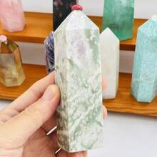 1 Stück natürlicher polierter hexagonaler Kristallprisma, Rosenquarz, Fluorit, Citrin, Dekorationsstein für Innenräume, Geschenk, Sammlung, Geschenk für Feiertage - Verschiedenfarbig - Übersicht 27