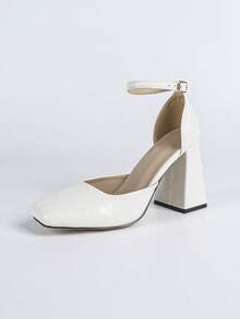 Women's Casual Flat Hollow-Out Fashion High Heel Pumps - White - View 8