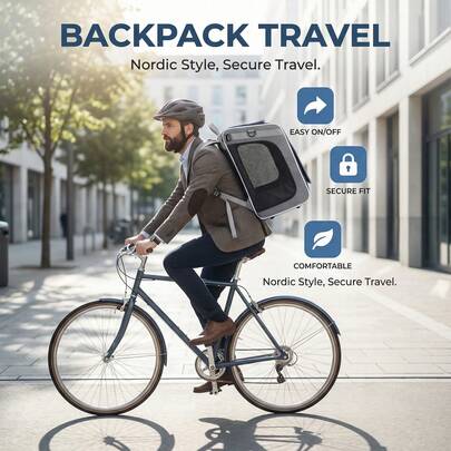 1 pieza Mochila para mascotas apta para gatos pequeños, perros pequeños y gatos/perros grandes - Espacio interno expandible, transportín para mascotas actualizado con múltiples modos de transporte. Suministros para mascotas, jaula para mascotas de malla transpirable impermeable, transportín para viajes acolchado y reforzado, diseño 4 en 1 de mano/hombro/mochila/coche