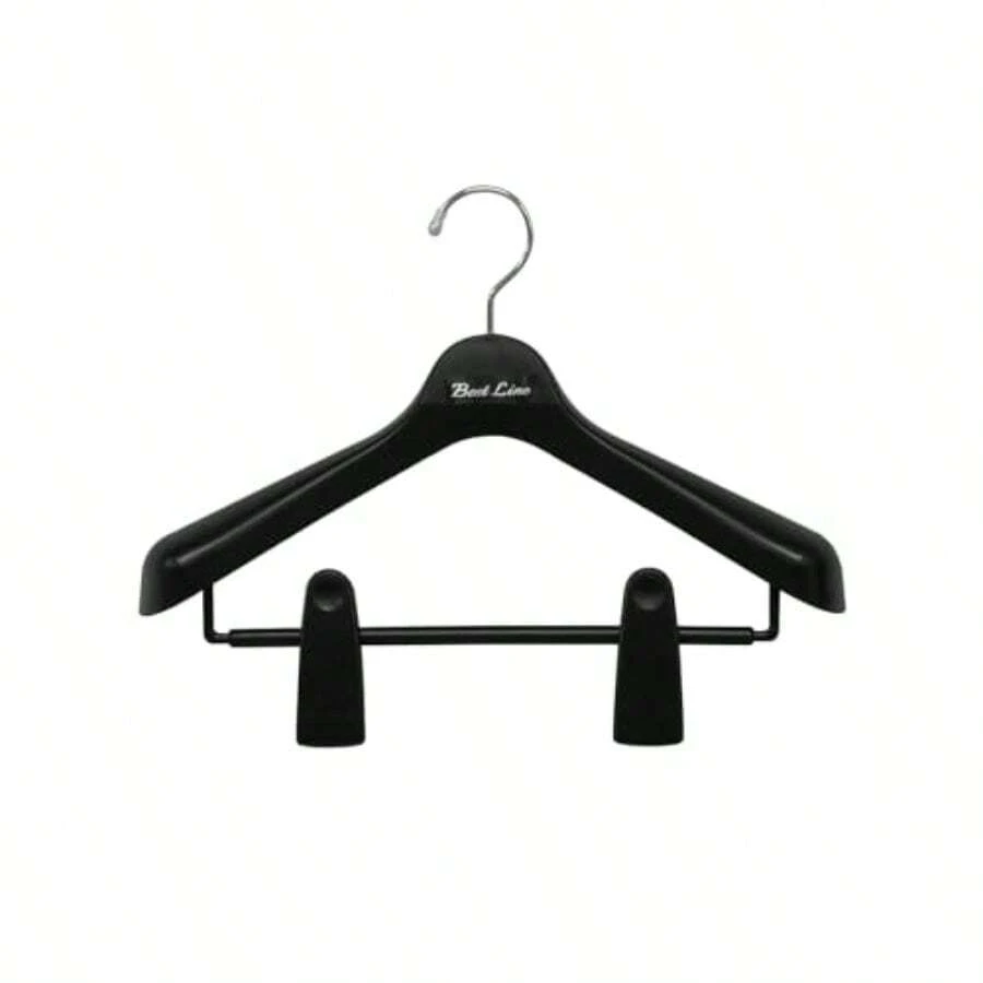 シンコハンガー Shinkohanger Percha para Chaquetas Falda con Gancho Giratorio Best Line Chamarra Clip Grande 36 Negro japonés Ancho de 36 cm - Negro 10 piezas - Ver 1