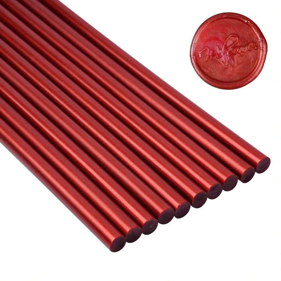 10/20/30PCS Wine Red Hot Glue Sticks - 7mm X 100mm Mini Glue Gun Refills For DIY Crafts, Wedding Invitations, Sealing Wax Style & Festival Decor - Burgundy - View 1