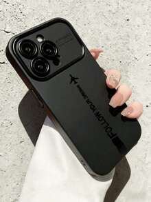 1个大窗口黑色火焰飞机印花软壳保护套，全覆盖，防震时尚，男女通用，兼容 - 黑色 - 查看 2