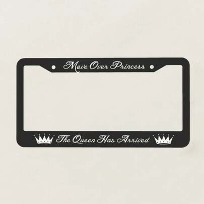 1 Aluminum Princess License Plate Frame Black Sweet Beautiful Crown Metal Cute License Plate Frame License Plate Cover Car Tag Frame Suitable For Men And Women American Vehicles, 1 Piece 12x 6inch,Valentine's Day,Car Cover,Car Acessesories,License Plate Frame,Car Acessesories>Essentials