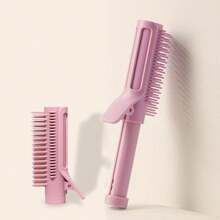 1支高冠卷发梳，新款时尚日系多巴胺可爱粉色发根蓬松夹可伸缩卷发梳，适用于打造空气刘海卷发造型，便携式卷发棒梳，适合旅行、居家和卧室日常使用。